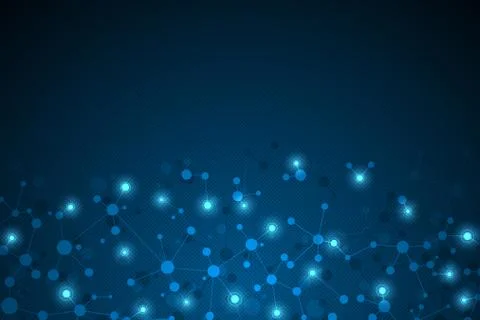 Molecular structure background and communication. Abstract background from mo Stock Illustration