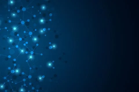 Molecular structure background and communication. Abstract background from mo Stock Illustration