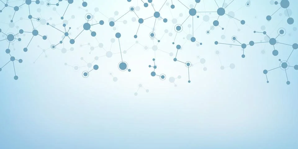 Molecular structure background and communication. Abstract background from mo Stock Illustration