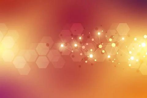 Molecular structure background and communication. Abstract background from mo Stock Illustration