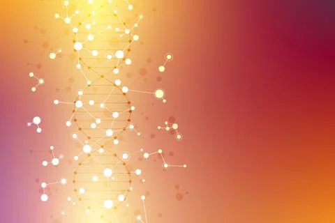 Molecular structure background and communication. Abstract background from mo Stock Illustration