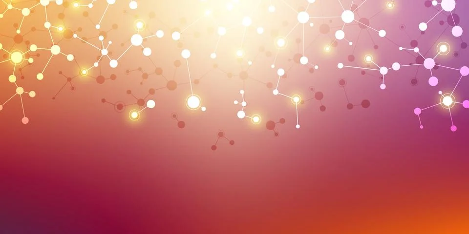 Molecular structure background and communication. Abstract background from mo Stock Illustration