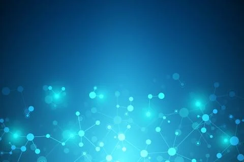 Molecular structure background and communication. Abstract background from mo Stock Illustration