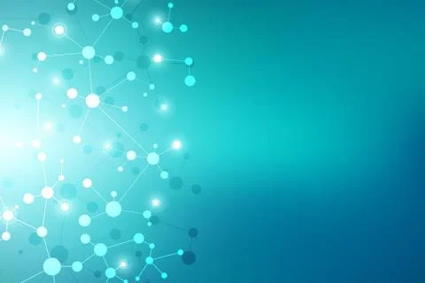 Molecular structure background and communication. Abstract background from mo Stock Illustration