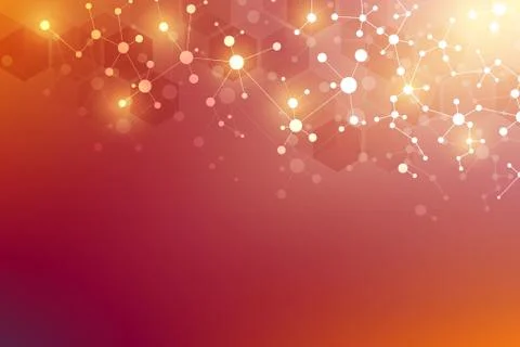 Molecular structure background and communication. Abstract background from mo Stock Illustration