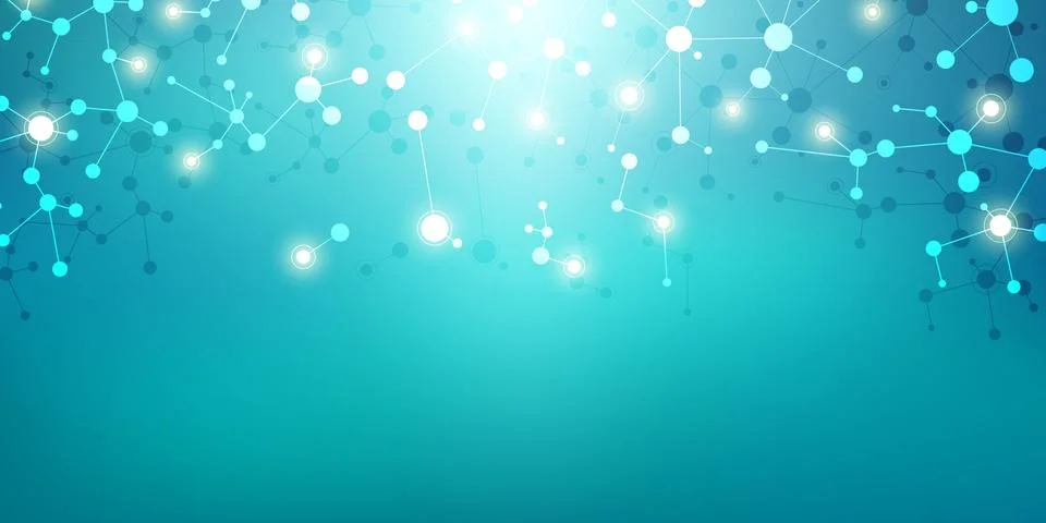 Molecular structure background and communication. Abstract background from mo Stock Illustration