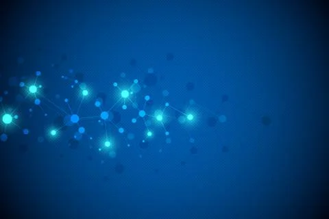 Molecular structure background and communication. Abstract background from mo Stock Illustration