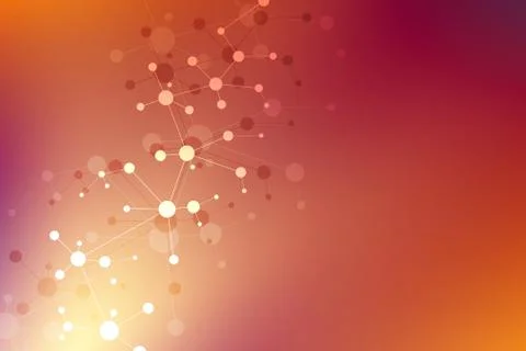 Molecular structure background and communication. Abstract background from mo Stock Illustration