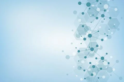 Molecular structure background and communication. Abstract background from mo Stock Illustration