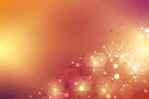 Molecular structure background and communication. Abstract background from mo Stock Illustration