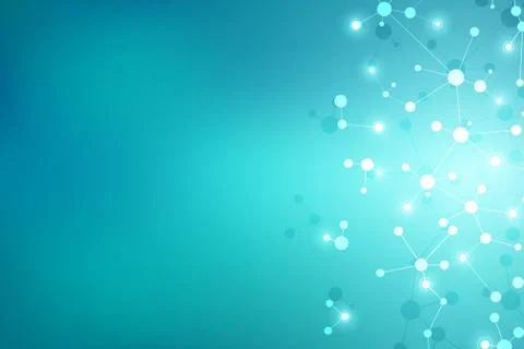 Molecular structure background and communication. Abstract background with mo Stock Illustration