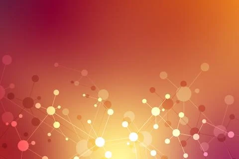 Molecular structure background and communication. Abstract background with mo Stock Illustration