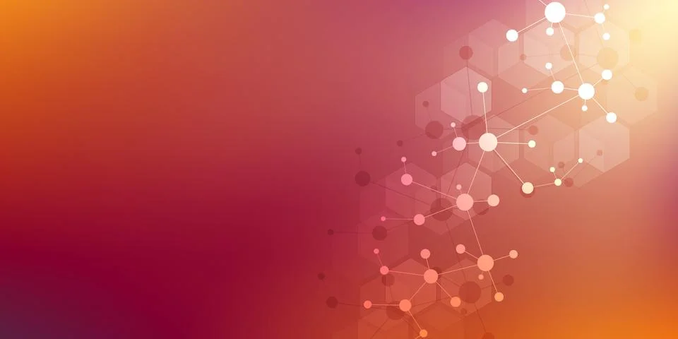 Molecular structure background and communication. Abstract background with mo Stock Illustration
