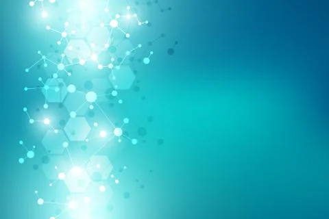 Molecular structure background and communication. Abstract background with mo 스톡 일러스트