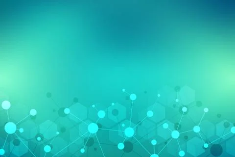 Molecular structure background and communication. Abstract background with mo Stock Illustration