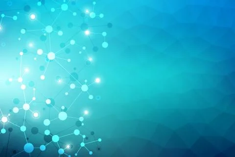 Molecular structure background and communication. Abstract background with mo Stock Illustration