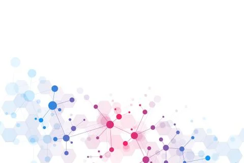 Molecular structure background and communication. Abstract background from mo Stock Illustration