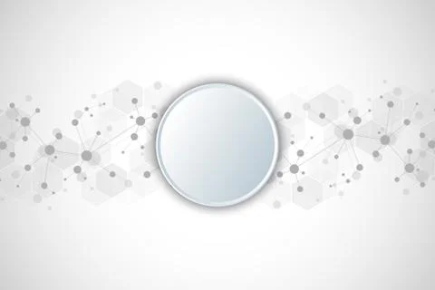 Molecular structure background and communication. Abstract background with mo Stock Illustration