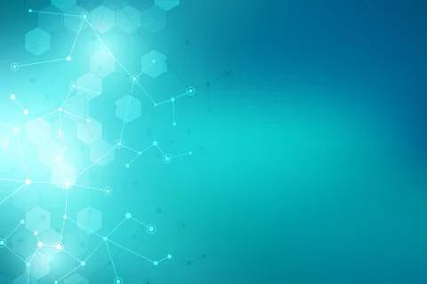 Molecular structure background and communication. Abstract background with mo Stock Illustration