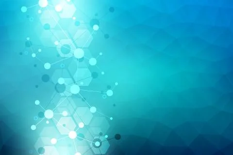 Molecular structure background and communication. Abstract background with mo Stock Illustration