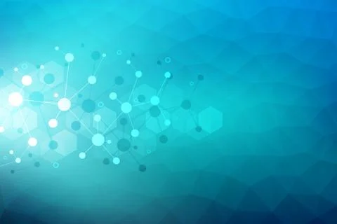 Molecular structure background and communication. Abstract background with mo Stock Illustration