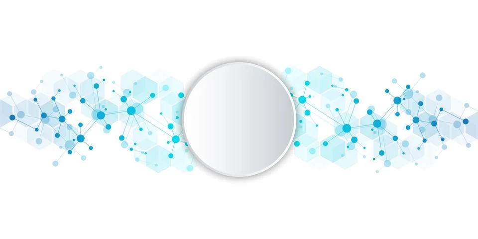 Molecular structure background and communication. Abstract background with mo Stock Illustration