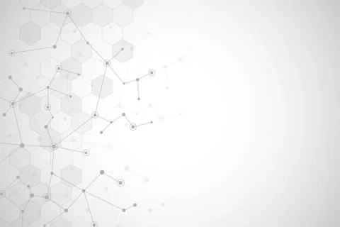 Molecular structure background and communication or neural network. Abstract  Stock Illustration