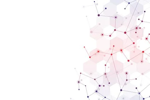 Molecular structure background and communication or neural network. Abstract Stock Illustration