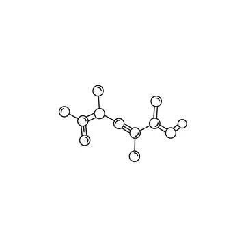 Molecular structure ball and stick model 库存插图