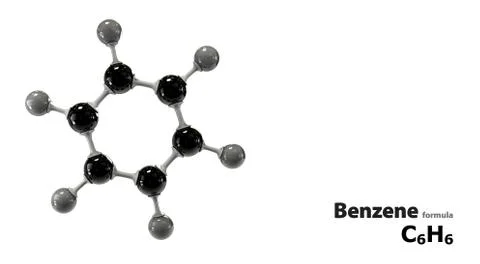 Molecular structure Benzene C6H6 Stock Illustration