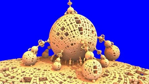 Molecular structure on blue background Stockillustratie