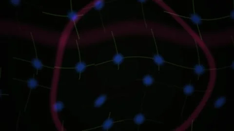Molecular structure with blue nodes. Stock Footage 340035626