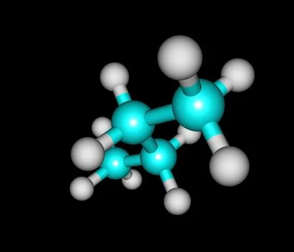 Molecular structure of butane on black Stock Illustration