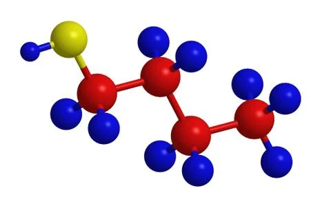 Molecular structure of butanol (in form of n-butanol) Stock Illustration