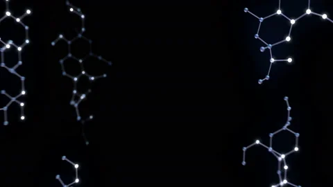 Molecular structure Bv2 neon black 4k Видео 113012250
