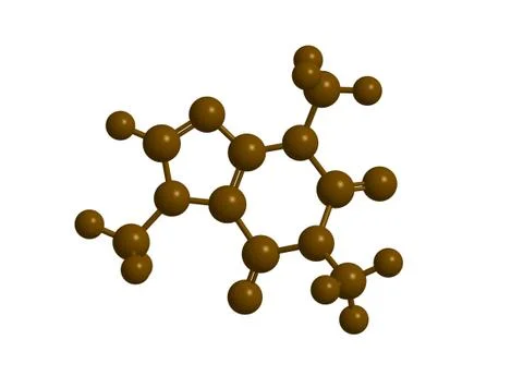 Molecular structure of caffeine in brown color Ilustración de archivo