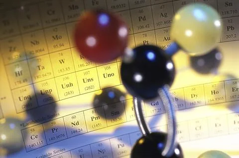 Molecular structure on a chart Stock Photos