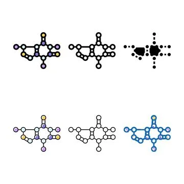 Molecular structure color icon vector clean Stock Illustration