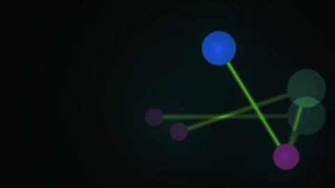 Molecular structure with colorful bonds atoms. Stock Footage 340035634