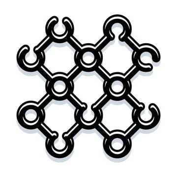 Molecular structure connecting concept linking scientific grid pattern イラスト素材
