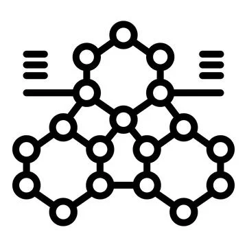 Molecular structure connecting hexagons and nodes with horizontal lines 스톡 일러스트