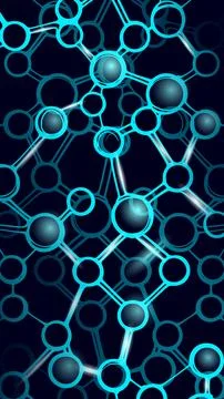 Molecular structure connection network. Linked atoms digital art. Science Stock Illustration
