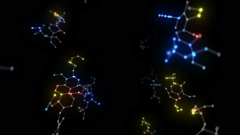 Molecular structure Cv2 LED neon black 4k Stock-Footage 113014048