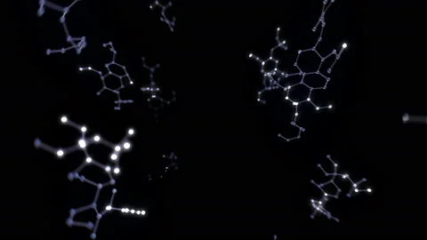 Molecular structure Cv2 neon black 4k Stock Footage 113014195