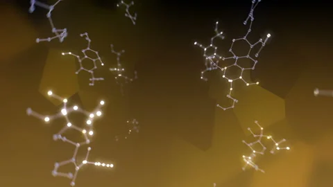 Molecular structure Cv2 neon dark 4k Stock Footage 113014447