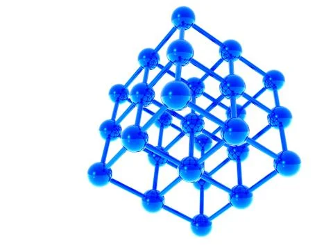 A molecular structure in a dark blue color is executed on a white background Illustrazione stock