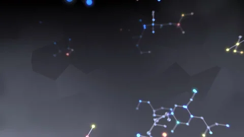 Molecular structure Dh2 LED neon dark 4k 스톡 동영상 113015094