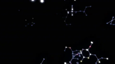 Molecular structure Dh2 neon black 4k Stock Footage 113014863