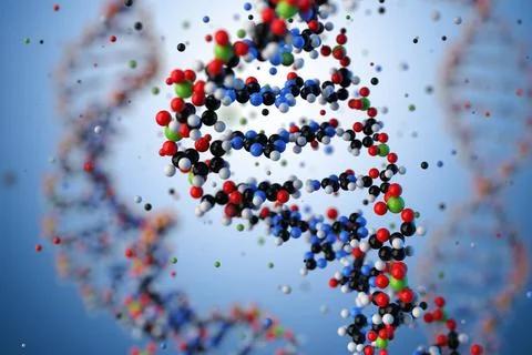 Molecular structure of DNA. 3D rendering. Stock Illustration
