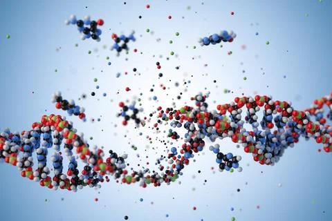 Molecular structure of DNA. 3D rendering. Stock Illustration